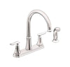 Moen Solidad Two Handle Chrome Kitchen Faucet Side Sprayer Included