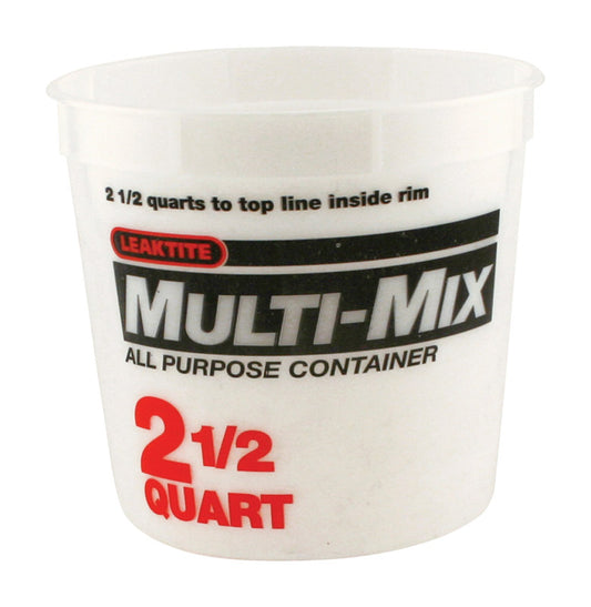 Leaktite Clear 2.5 qt Multi-Mix Container (Pack of 25).