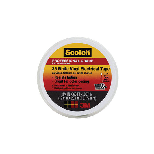 Scotch 3/4 in. W x 66 ft. L White Vinyl Electrical Tape (Pack of 10)