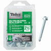 Teks No. 14  x 2-1/2 in. L Hex Washer Head Zinc-Plated Steel Sheet Metal Screws 30 pk