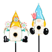 Exhart Assorted Metal 46 in. H Gnome Birdhouse Yard Stake (Pack of 6)