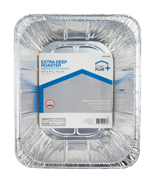 Home Plus Durable Foil 9-1/4 in. W x 11-3/4 in. L Deep Roaster Silver 1 pk (Pack of 12)