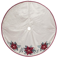 Dyno Ivory Poinsettia Tree Skirt 48 in. (Pack of 4)