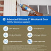 GE Advanced White Silicone 2 Window and Door Caulk Sealant 10.1 oz (Pack of 12)
