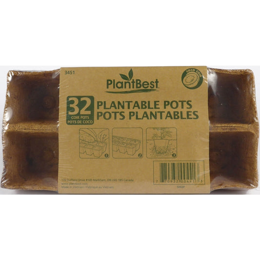 PlantBest 32 Cells 4.5 in. H X 10.25 in. W X 5.13 in. L Seed Starting Peat Pot