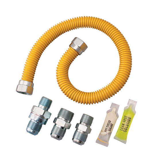 Dormont SmartSense 1/2 in. Flare Sizes X 1/2 in. D OD 60 ft. Stainless Steel Gas Connector Kit