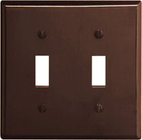 Leviton Brown 2 gang Thermoset Plastic Toggle Wall Plate 1 pk - Open Box