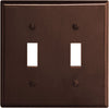 Leviton Brown 2 gang Thermoset Plastic Toggle Wall Plate 1 pk - Open Box