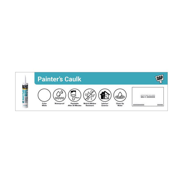 12 in. H X 3 in. W Caulk POP Card 1 Kit Cardstock