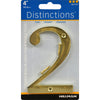 Hillman Distinctions 4 in. Gold Brass Screw-On Number 2 1 pc (Pack of 3)