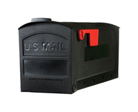 Architectural Mailboxes Patriot Classic Plastic Post Mount Black Mailbox - Open Box