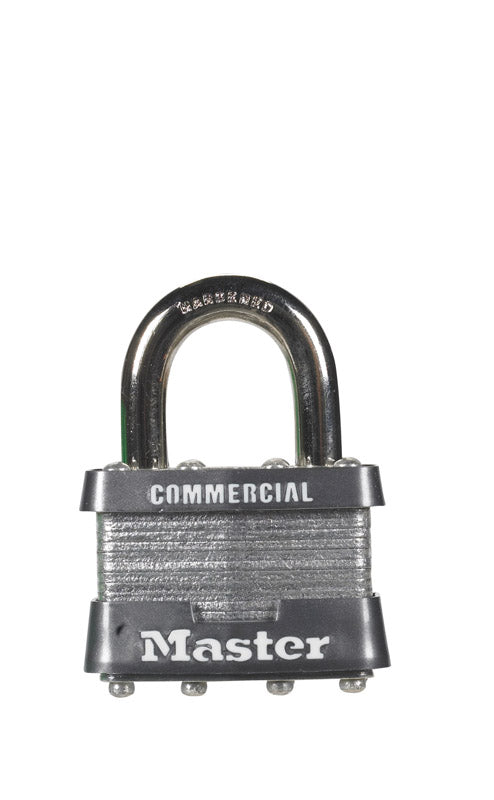 Master Lock 1-5/16 in. H x 1 in. W Laminated Steel 4-Pin Cylinder Padlock 1 pk Keyed Alike (Pack of 6)