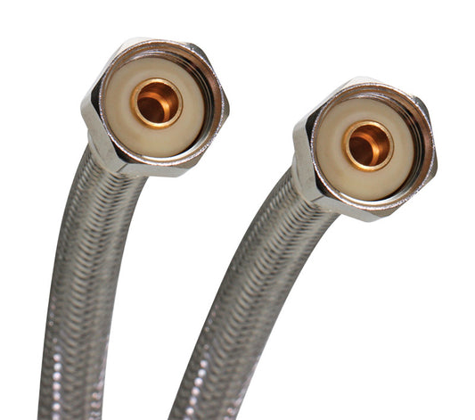 Fluidmaster Universal 1/2 in. FIP Compression 20 in. Braided Stainless Steel Supply Line