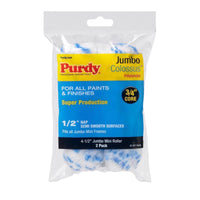 Purdy Colossus Polyamide Fabric 4-1/2 in. W X 1/2 in. Jumbo Mini Paint Roller Cover 2 pk (Pack of 6)