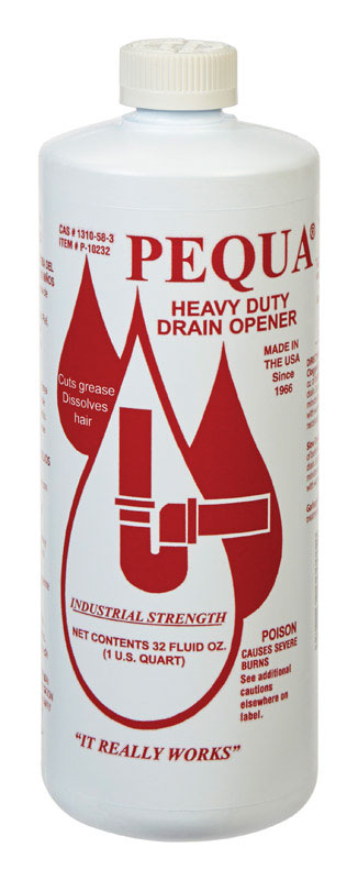 Pequa Liquid Professional Strength Drain Cleaner 32 oz (Pack of 12).