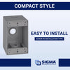 Sigma Engineered Solutions New Work 25.5 cu in Rectangle Metallic 1 gang Weatherproof Box Gray (Pack of 10)
