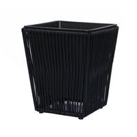 Infinity 13.78 in. H X 11.81 in. W X 11.81 in. D Metal/Plastic Poly Rattan Planter Black (Pack of 3)