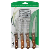 Chicago Cutlery Walnut Tradition Stainless Steel Steak Knife Set 4 pc