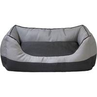 Sleep Zone 2-Tone Plush Pet Bed – Gray & Black, 20" Cozy Washable Dog & Cat Bed with Non-Slip Bottom