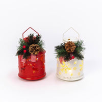 Gerson LED Red&White Festive Lantern Indoor Christmas Decor 7 in. (Pack of 12)