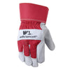 Wells Lamont 4050XL Double Palm Split Cowhide Leather Work Gloves, Red, XL - Open Box