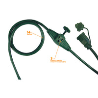 Southwire Outdoor 25 ft. L Green Extension Cord 14/3 STW