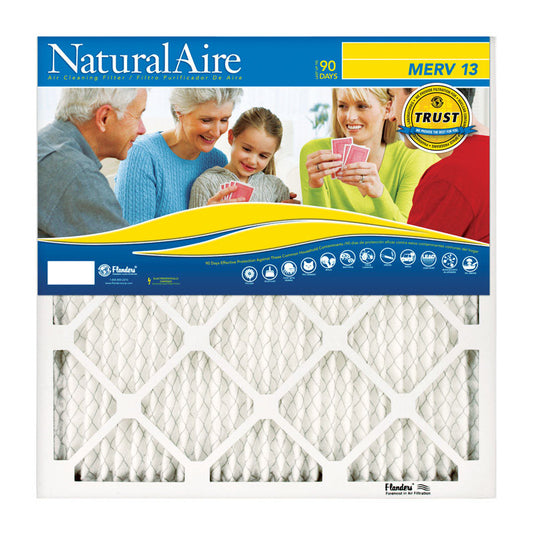 AAF Flanders NaturalAire 12 in. W x 24 in. H x 1 in. D Polyester Synthetic Pleated Air Filter (Pack of 12)