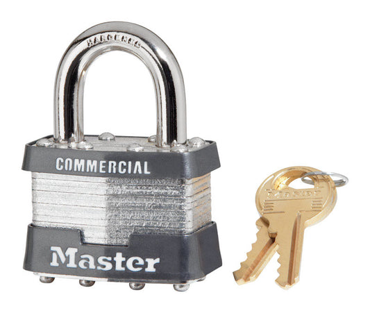 Master Lock 1.75 in. H x 1.75 in. W x 1-3/4 in. L Laminated Steel Dual Ball Bearing Locking Padlock (Pack of 6)