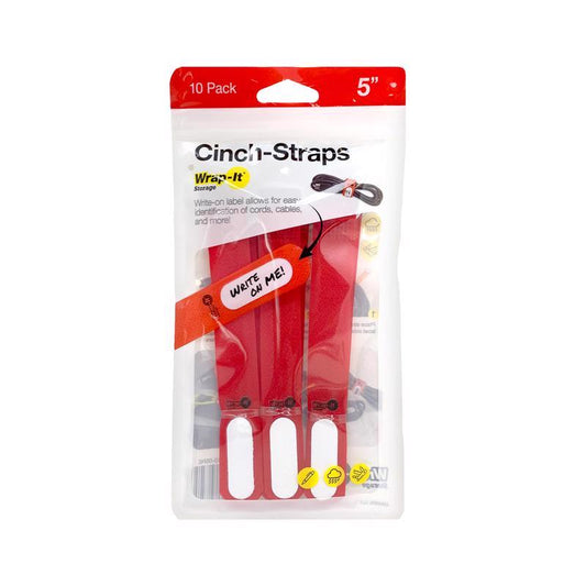 Wrap-It 5 in. L Red Nylon Cinch Strap (Pack of 6)