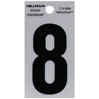 2 inch BLK/SLV #8 ADHV 1PC (A)