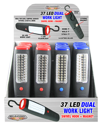 Blazing Ledz 702177 37 Led Dual Worklight Assorted Colors (Pack of 12)