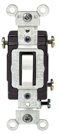 Leviton 15 amps 3-Way Toggle AC Quiet Switch White 1 pk