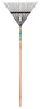 Truper 64.5 in. 24 Tine Steel Leaf Rake Wood Handle
