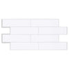 Smart Tiles 10.88 in. W X 22.56 in. L White Mosaic Vinyl Adhesive Wall Tile 2 pc (Pack of 4)
