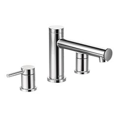 Chrome two-handle non diverter roman tub faucet