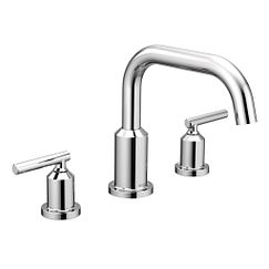 Chrome two-handle non diverter roman tub faucet