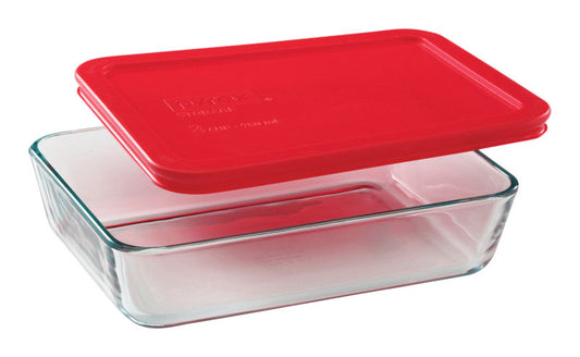 Pyrex 3 cups Food Storage Container 1 pk Clear/Red