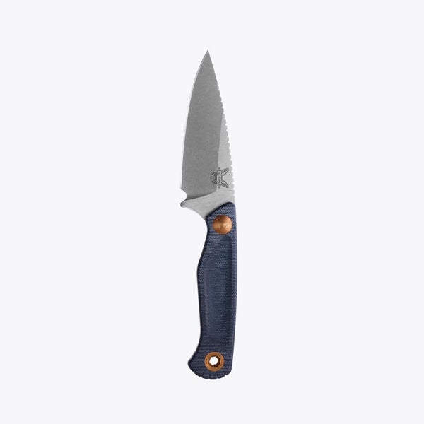 Cuchillo de hoja fija Benchmade Blue Denim de acero inoxidable MagnaCut > 6 in.
