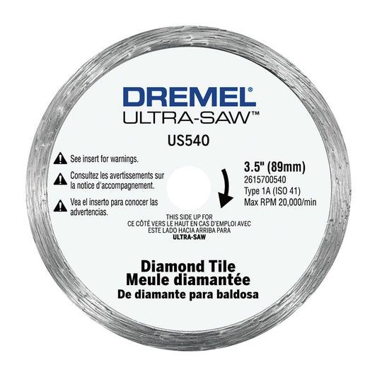 Dremel Ultra-Saw 3-1/2 in. D X 1/2 in. Diamond Cutting Wheel 1 pc