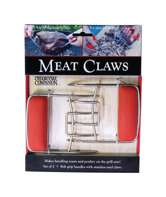 Charcoal Companion Stainless Steel Red Meat Claws 2 pk