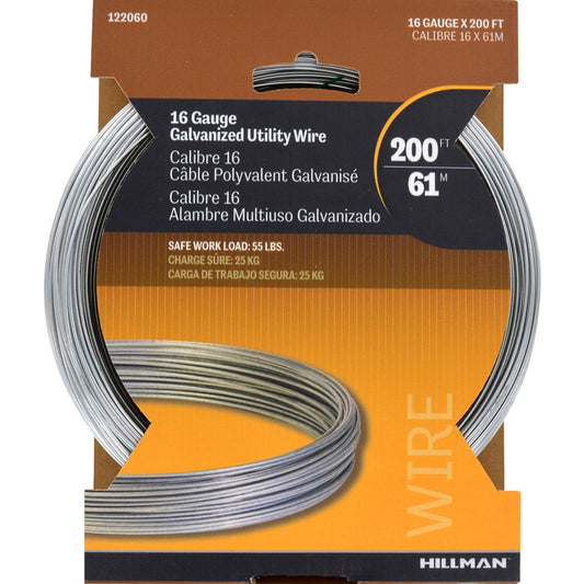 Hillman 0.061 - 0.065 in. D X 200 ft. L Galvanized Steel 16 Ga. Wire