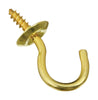 National Hardware Gold Solid Brass 3/4 in. L Cup Hook 5 pk