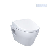 TOTO® WASHLET®+ EP Wall-Hung Elongated Toilet with S7 Contemporary Bidet Seat and DuoFit® In-Wall 0.9 and 1.28 GPF Dual-Flush Tank System, Matte Silver - CWT4284726CMFG#MS