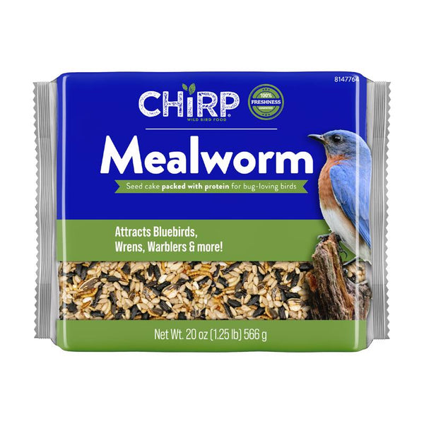 Chirp pastel de semillas para aves silvestres con gusanos de la harina, 20 oz (paquete de 6)