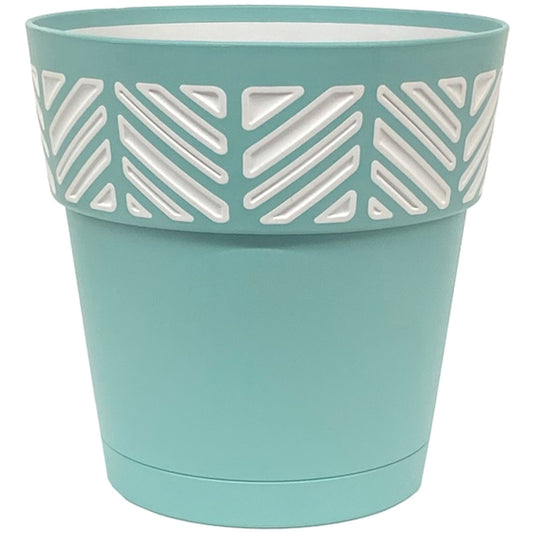 Deroma Mosaic 5.91 in. H X 6 in. D Resin Mosaic Planter Teal (Pack of 12)