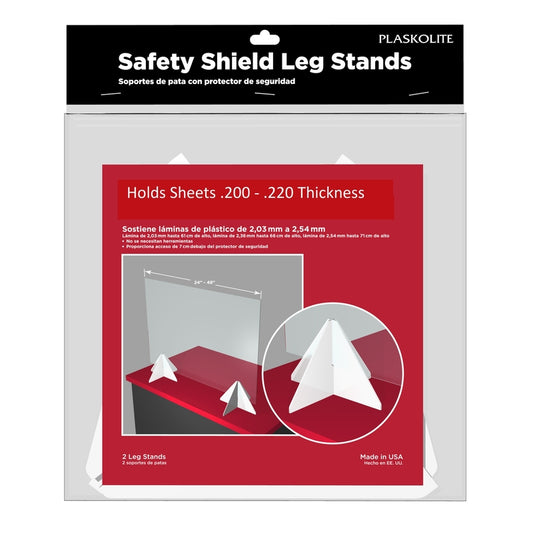 Plaskolite Thick Gauge Safety Shield Leg Stands (Pack of 12)