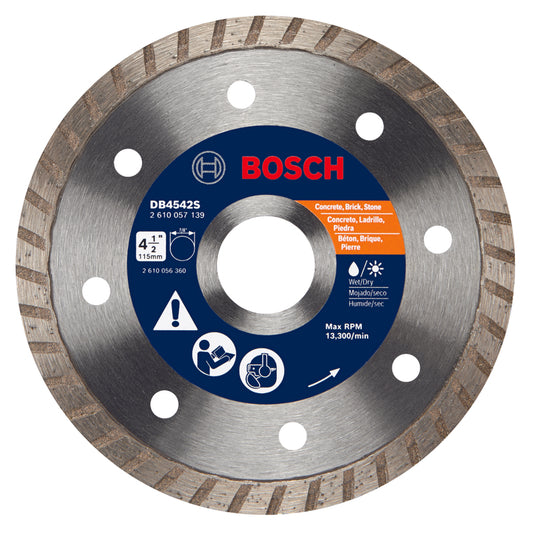 Bosch 4-1/2 in. D X 7/8 in. Diamond Turbo Rim Circular Saw Blade 1 pk