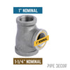 REDUC TEE 1-1/4X1 BLK
