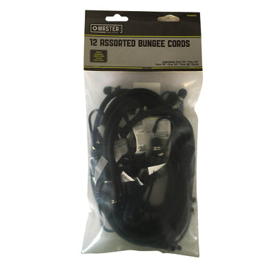 Bungee Cords, Assorted Sizes, 12-Pc.