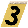 Hy-Ko 3-1/2 in. Black Aluminum Number 3 Self-Adhesive 1 pc. (Pack of 10)